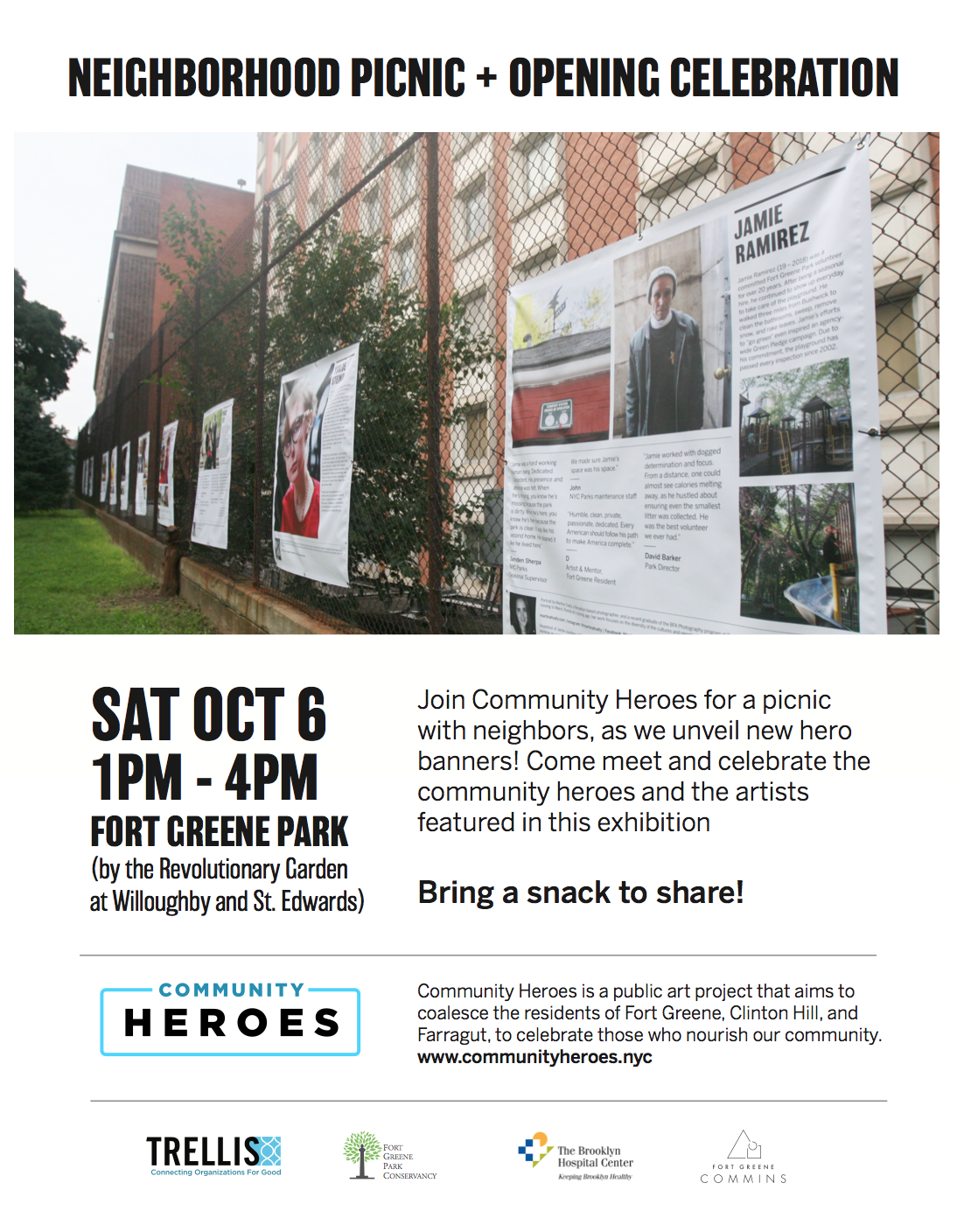 10/6: Neighborhood Picnic + Opening Celebration at Fort Greene Park